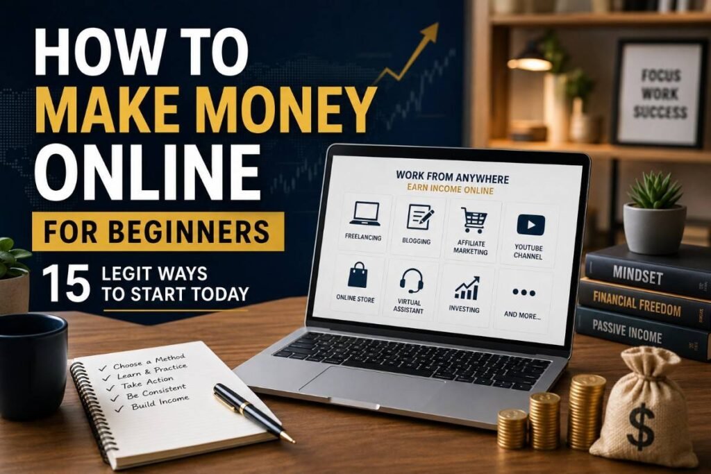 How to make money online for beginners using 15 legitimate online income methods