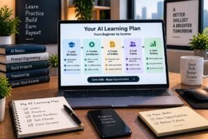 AI learning plan for beginners from learning skills to finding clients