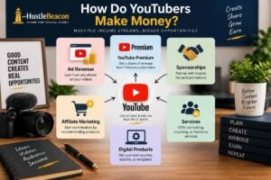 How YouTubers make money through ads, Premium, sponsorships, affiliate marketing, digital products, and services