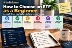 How to choose an ETF as a beginner by comparing diversification, fees, risk, performance, holdings, and financial goals