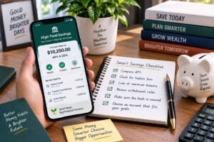 Savings account comparison checklist for choosing a high yield savings account
