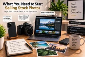 Tools and equipment needed to start selling stock photos online