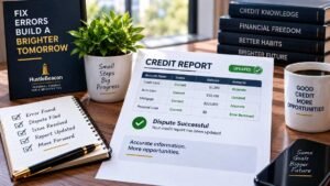 Updated credit report showing a successfully resolved dispute and corrected account information
