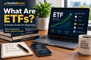What are ETFs? A beginner-friendly illustration of an exchange-traded fund and diversified investment portfolio